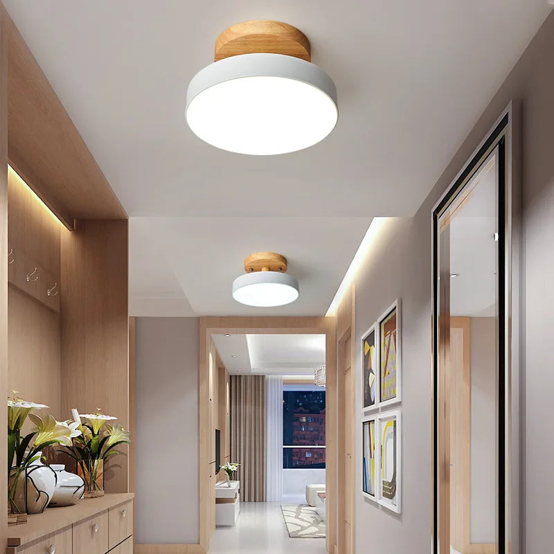 Nordic Wood Ceiling LED Lamp Light