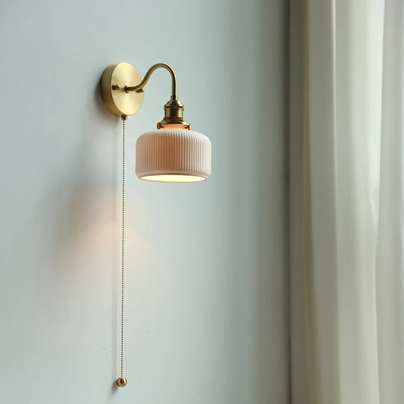 Ceramic Nordic Modern Copper LED Wall Lamp