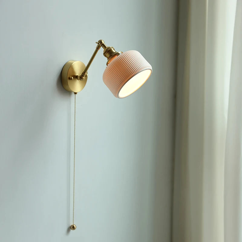 Ceramic Nordic Modern Copper LED Wall Lamp