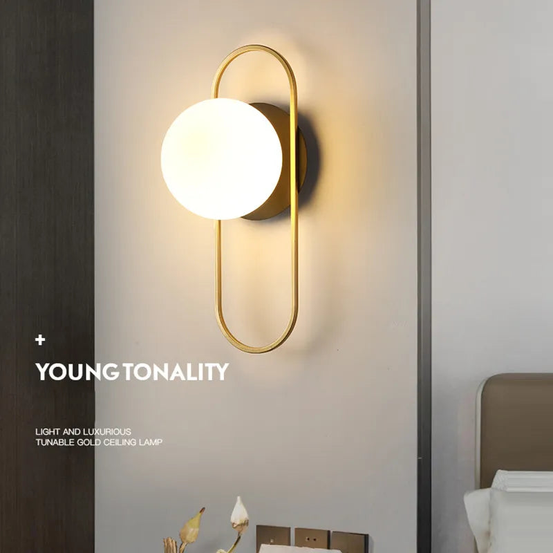 Nordic Elegant Glass Ball LED Wall Sconce