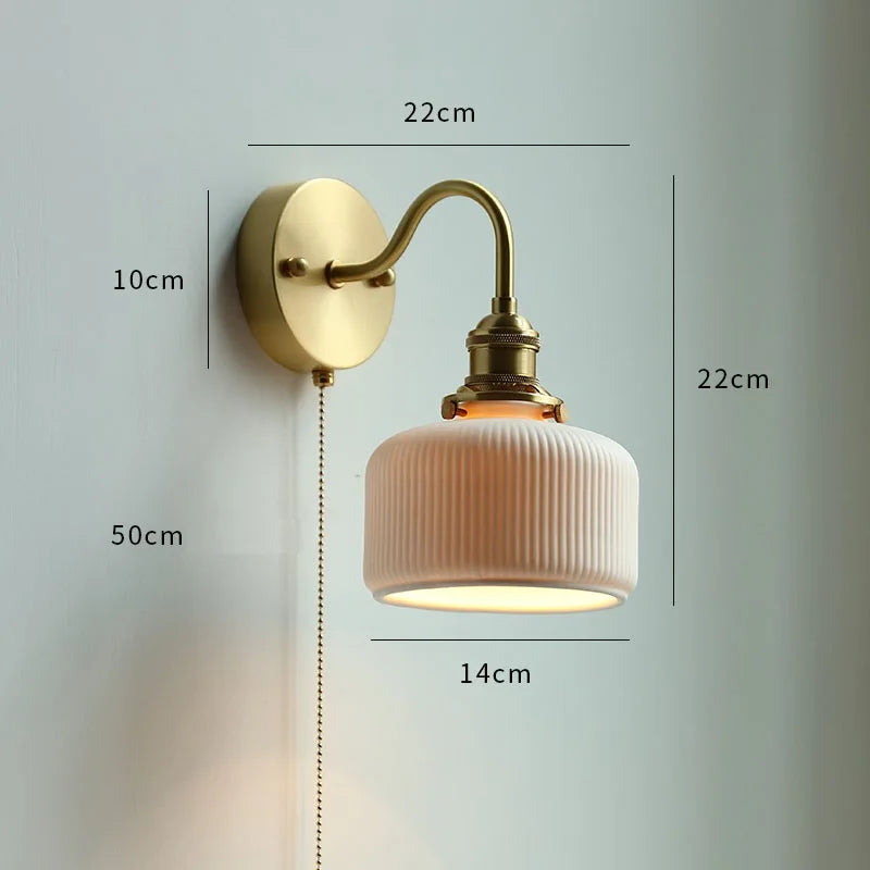 Ceramic Nordic Modern Copper LED Wall Lamp