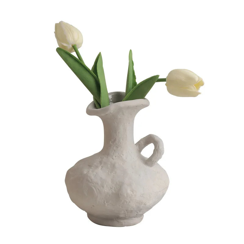 Nordic Inspired Aesthetic Ceramic White Vases