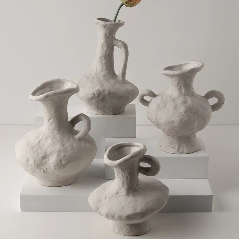 Nordic Inspired Aesthetic Ceramic White Vases