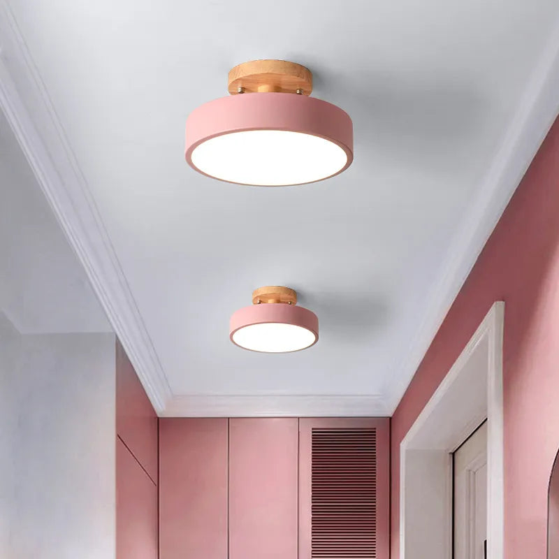 Nordic Wood Ceiling LED Lamp Light