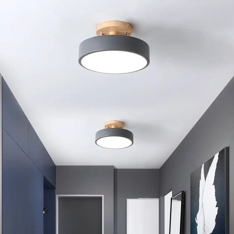 Nordic Wood Ceiling LED Lamp Light