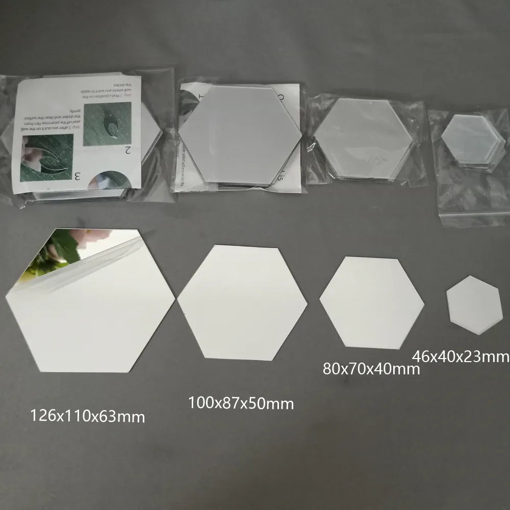 Hexagon Acrylic Mirror Wall Stickers