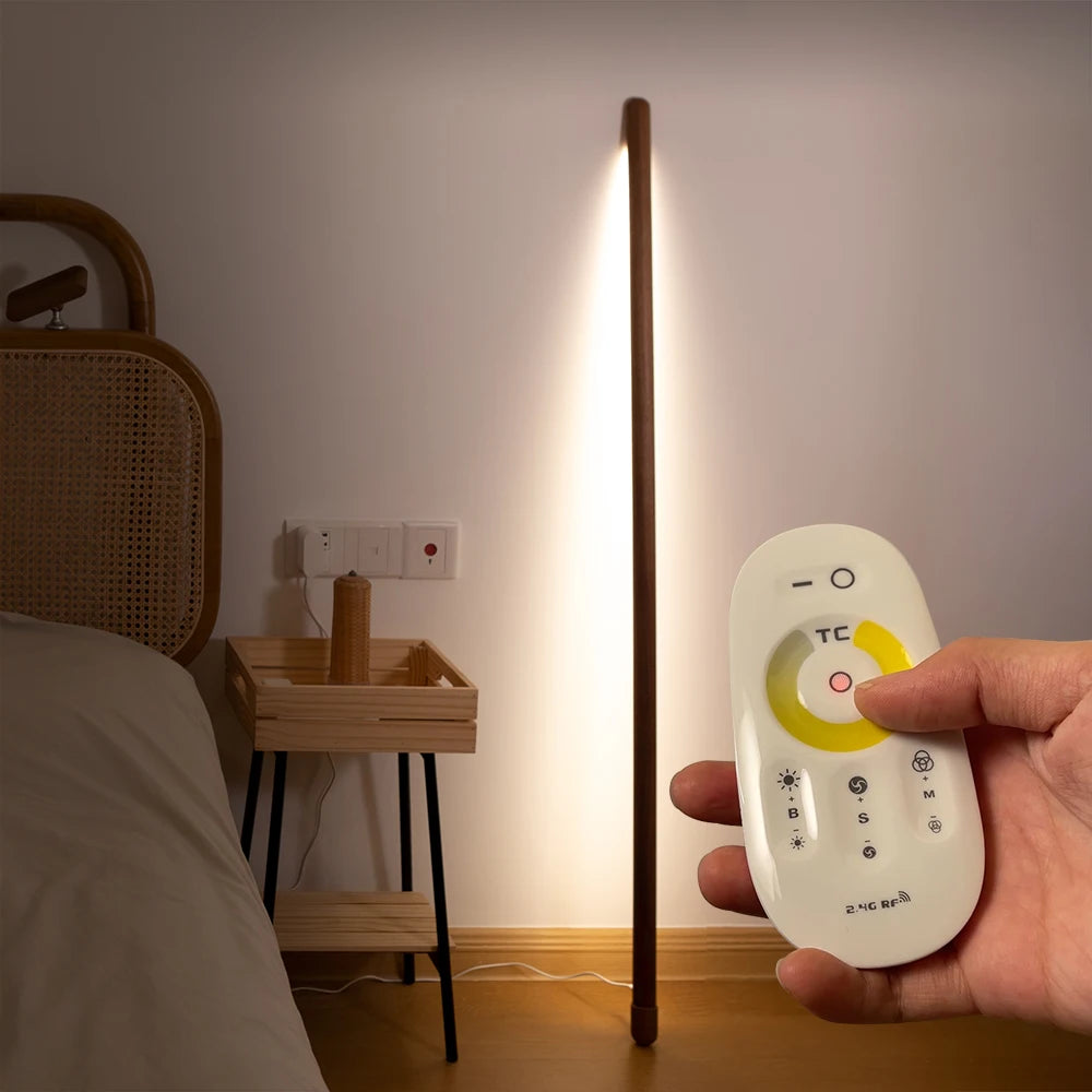 Nordic Solid Wood LED Floor Lamp