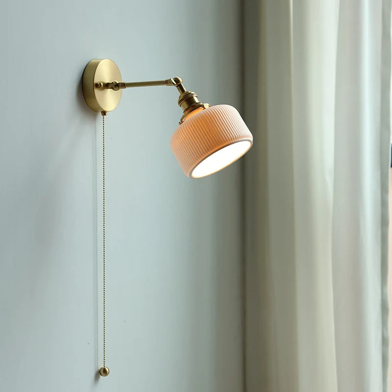 Ceramic Nordic Modern Copper LED Wall Lamp