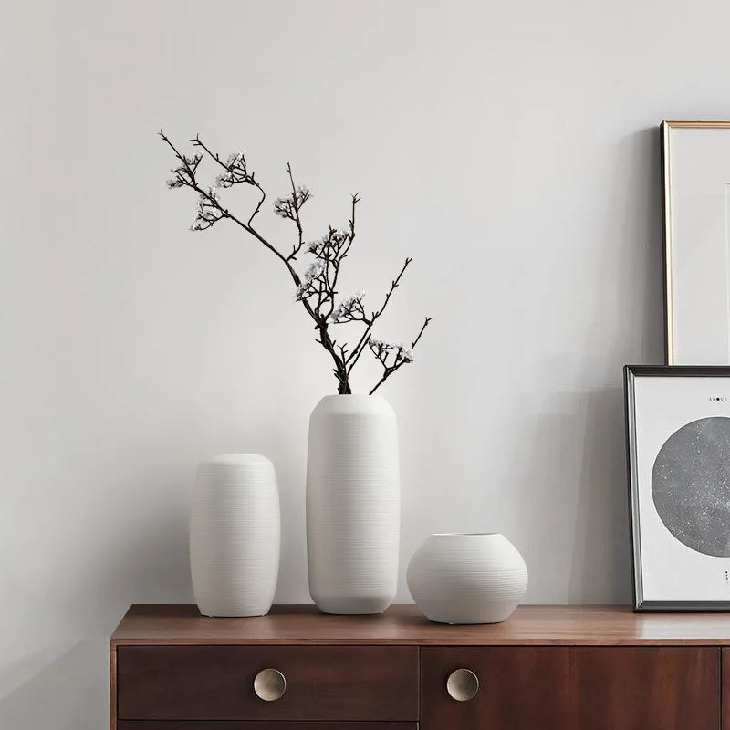 Minimalist Brushed Ceramic Vase