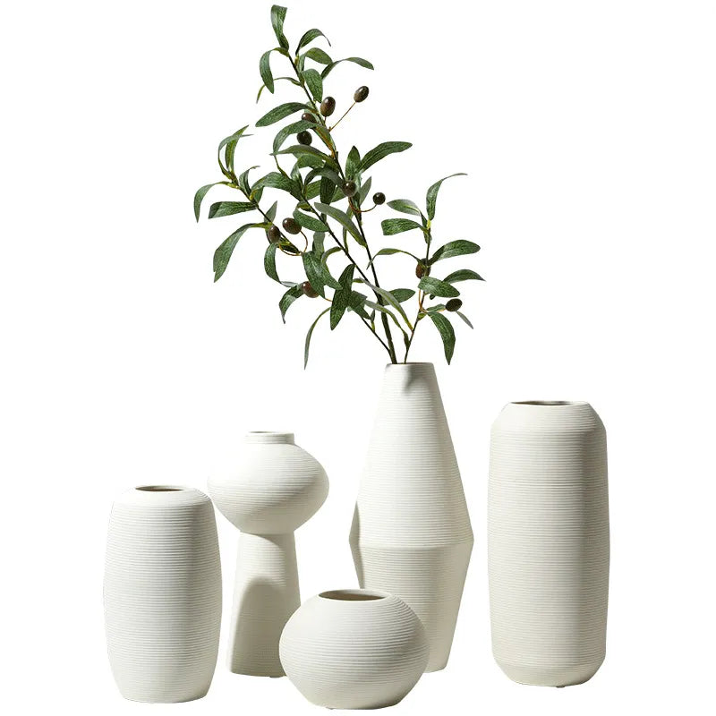 Minimalist Brushed Ceramic Vase