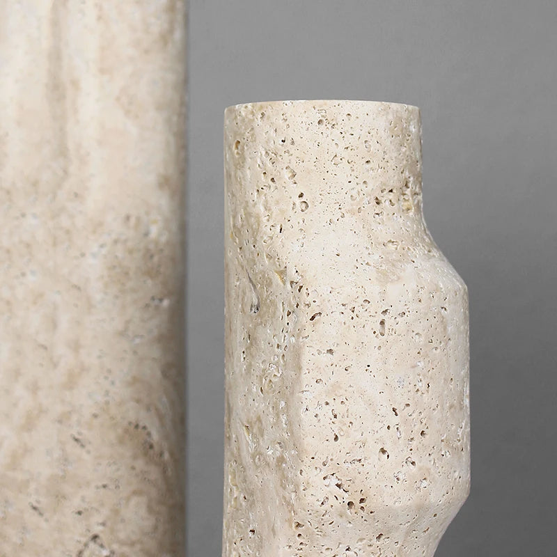 Minimalist Marble Travertine Vase