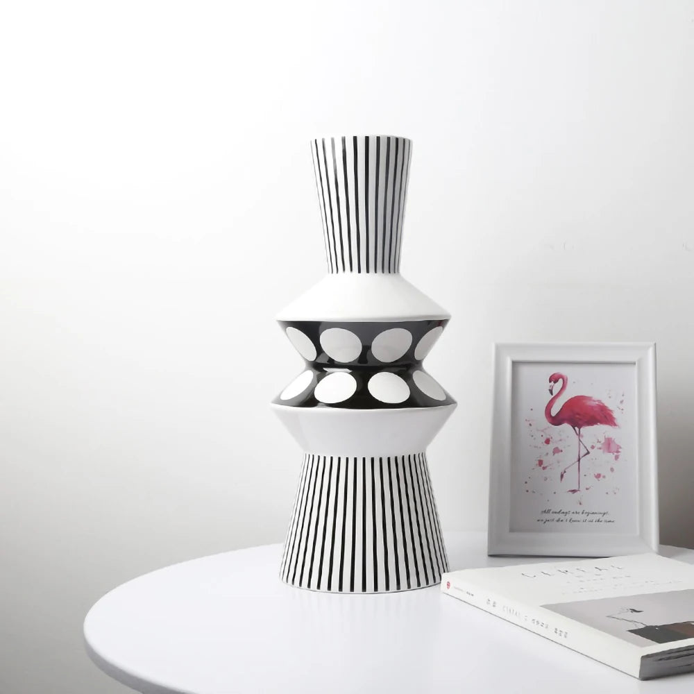 Nordic Geometric Ceramic Vase