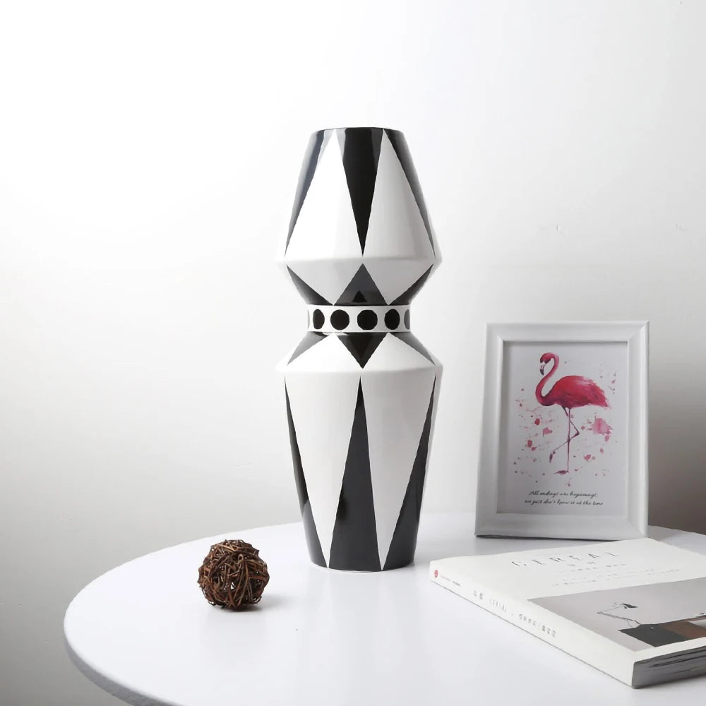 Nordic Geometric Ceramic Vase