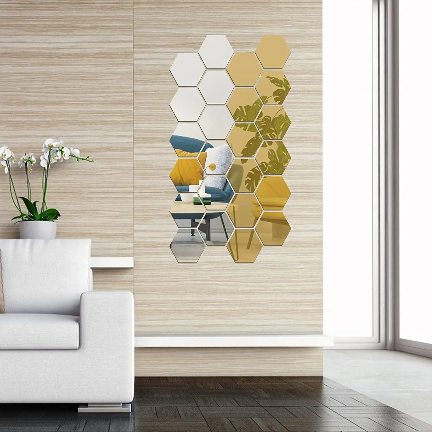 Hexagon Acrylic Mirror Wall Stickers