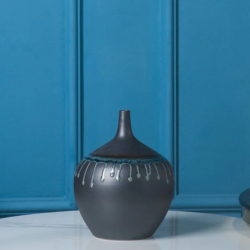 Scandinavian Small-Mouth Ceramic Vase