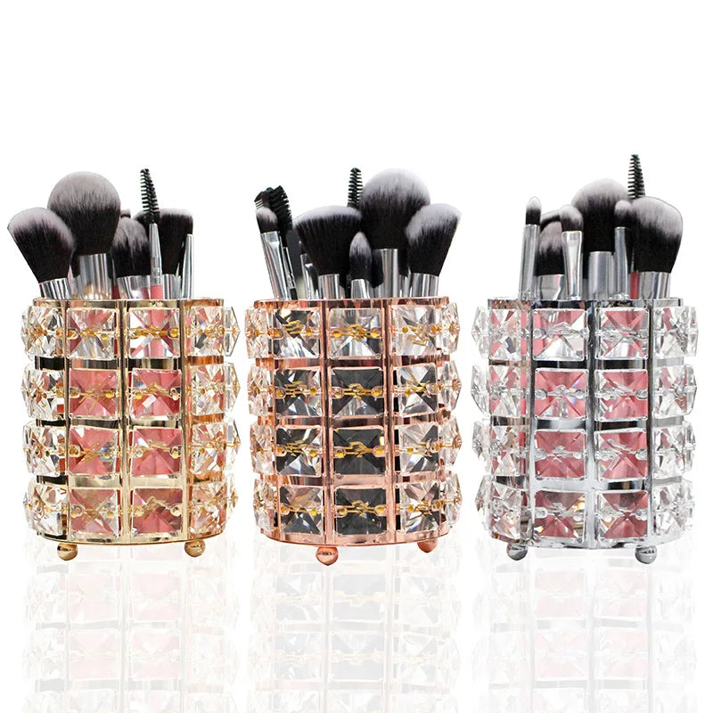 Metal Makeup Brush Storage Bucket