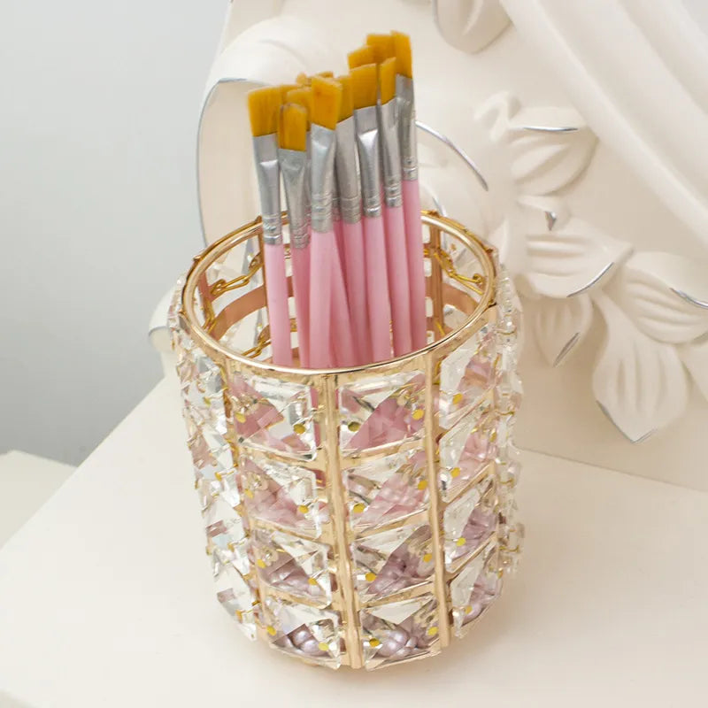 Metal Makeup Brush Storage Bucket