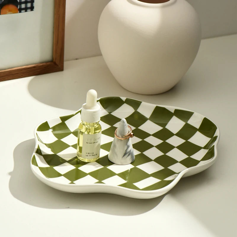 Checkerboard Ceramic Plate