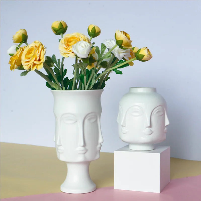 Scandinavian Modern Art Face Shape Vase