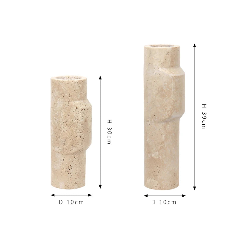 Minimalist Marble Travertine Vase