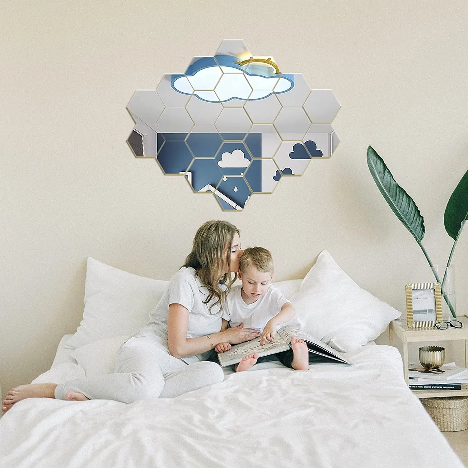 Hexagon Acrylic Mirror Wall Stickers