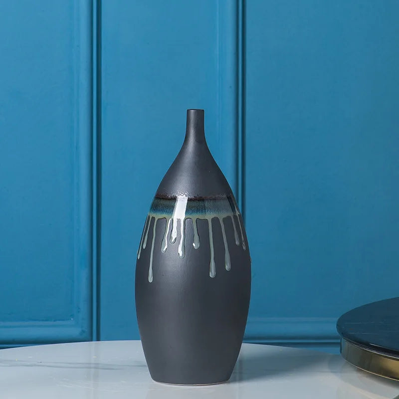 Scandinavian Small-Mouth Ceramic Vase