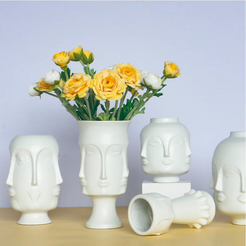 Scandinavian Modern Art Face Shape Vase