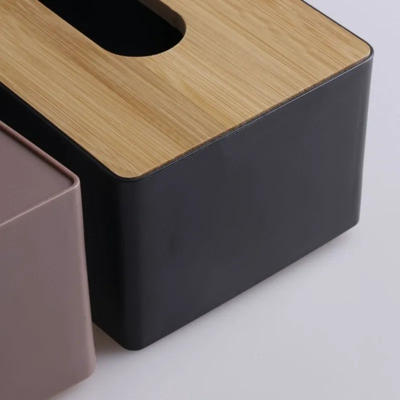 Solid Bamboo Covered Tissue Box