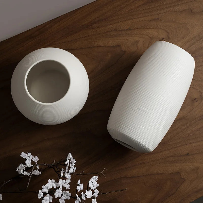 Minimalist Brushed Ceramic Vase