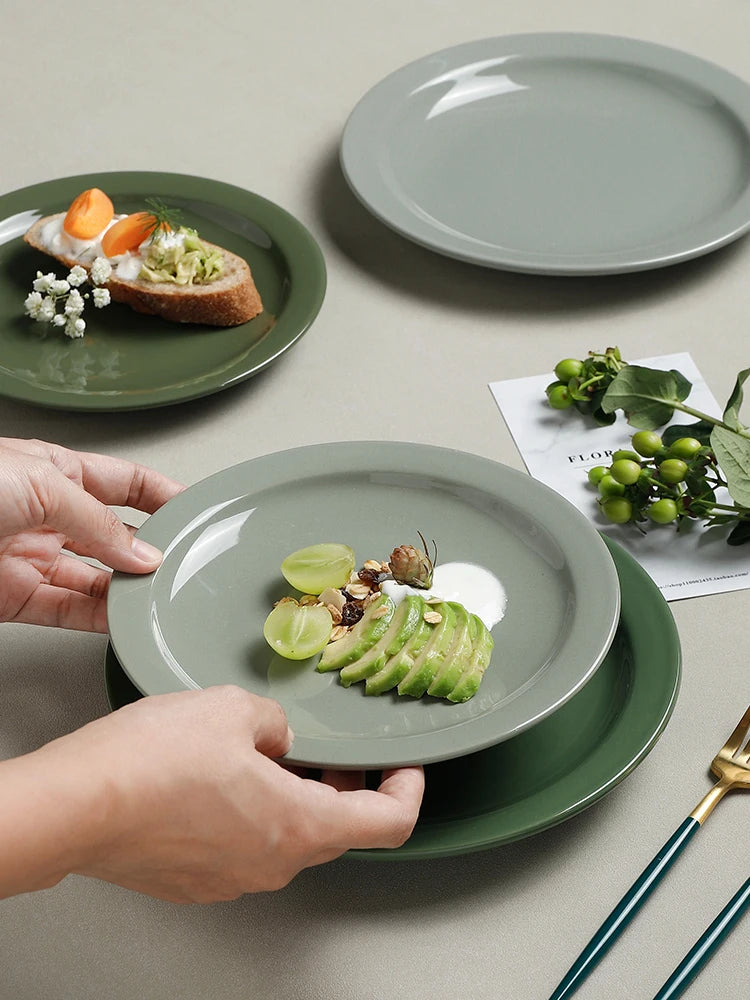 Scandi Olive Green Dinner Plate