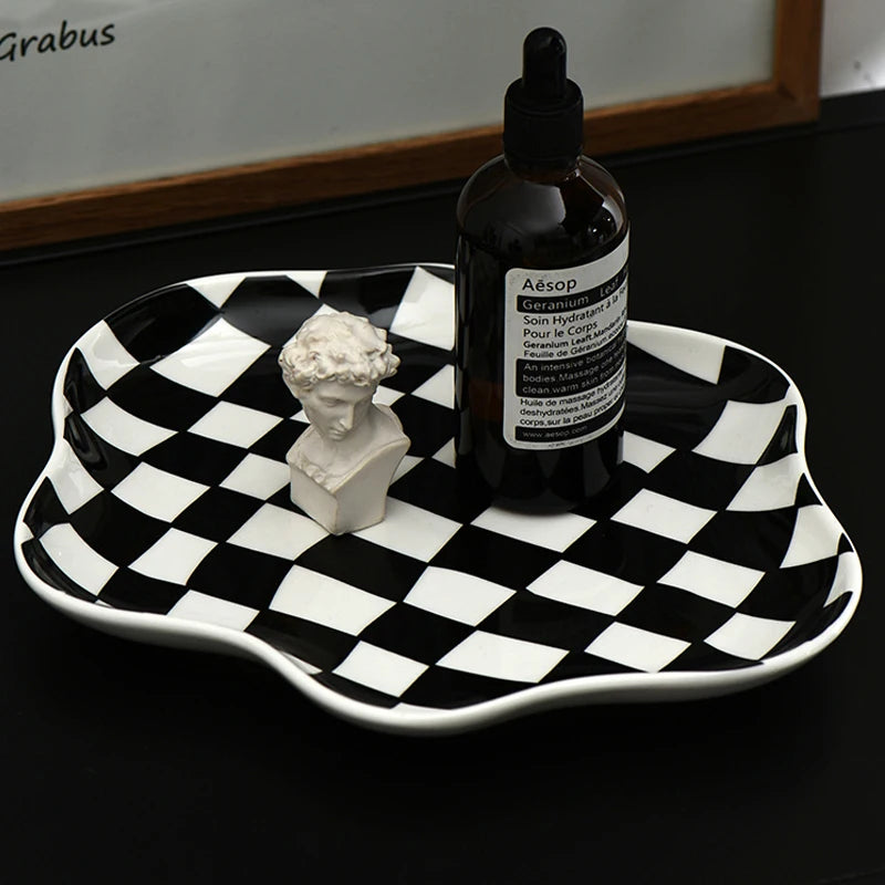 Checkerboard Ceramic Plate