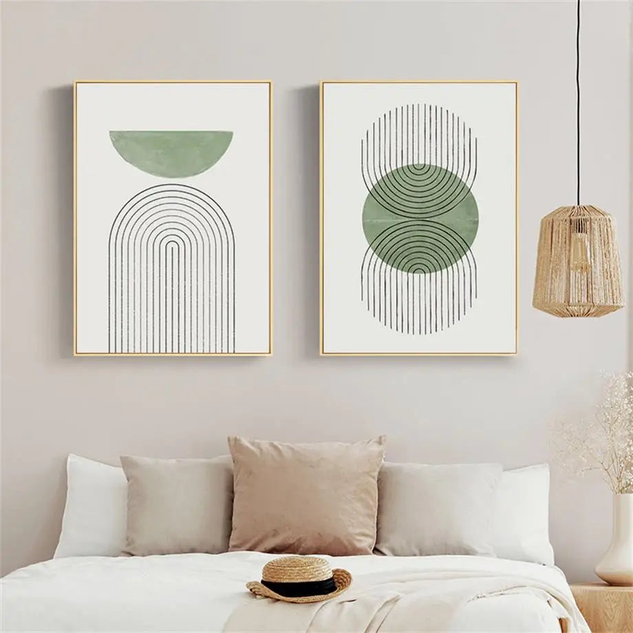 Mid Century Abstract Line Wall Art