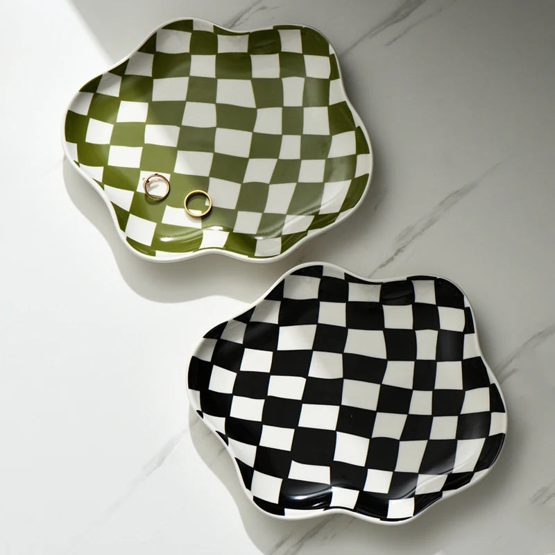 Checkerboard Ceramic Plate