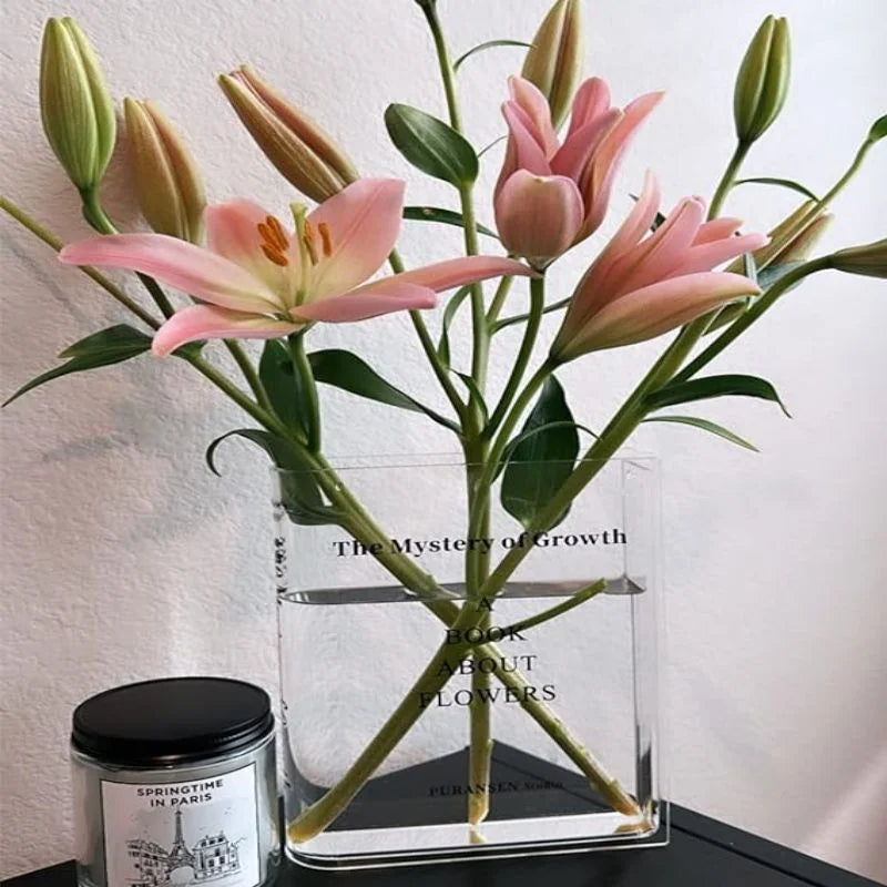 Artistic Acrylic Book Vase for Modern Interiors