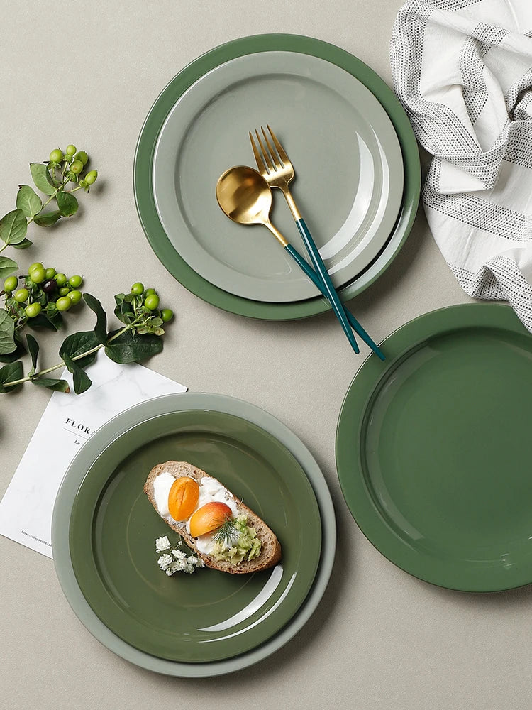 Scandi Olive Green Dinner Plate