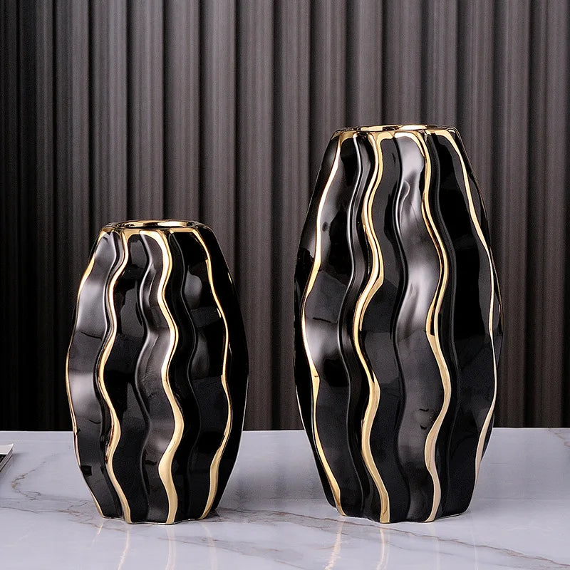 Light Luxury Gold Ceramic Vase