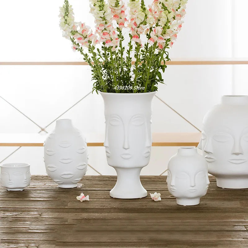 Scandinavian Modern Art Face Shape Vase