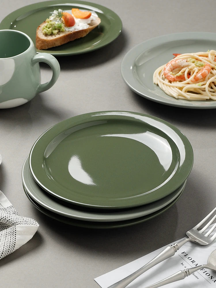 Scandi Olive Green Dinner Plate