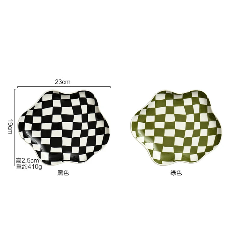 Checkerboard Ceramic Plate