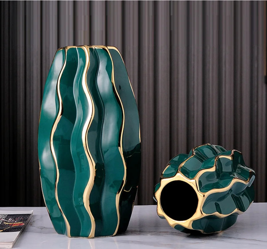 Light Luxury Gold Ceramic Vase