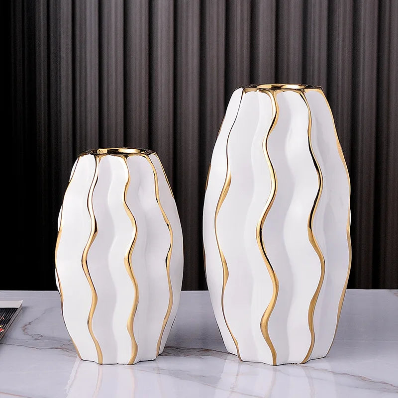 Light Luxury Gold Ceramic Vase