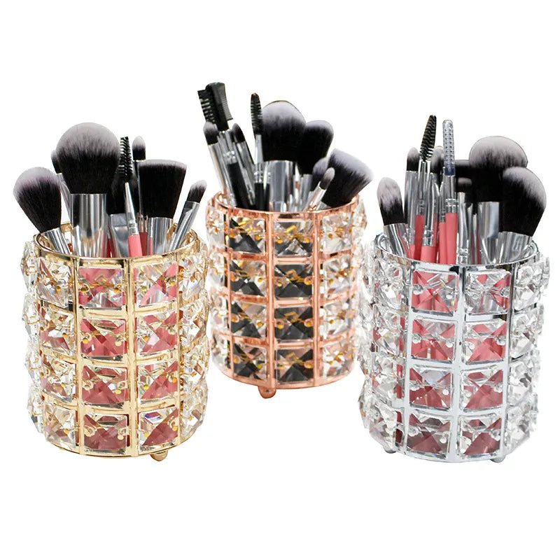 Metal Makeup Brush Storage Bucket